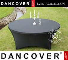 Stretch table cover, Ø183x74cm, Black