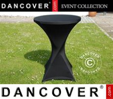 Stretch table cover, Ø80x110cm, Black