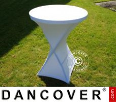 Stretch table cover, Ø80x110 cm, White