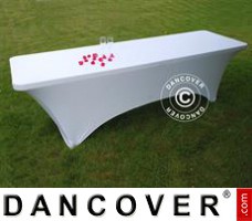 Stretch table cover, 244x75x74 cm, White