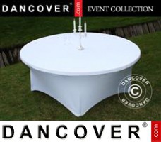 Stretch table cover, Ø183x74 cm, White