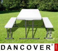 Camping table (113 cm) + 2 folding benches (95 cm)