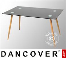 Dining table, Torino, 140x80x75 cm, Black/Oak